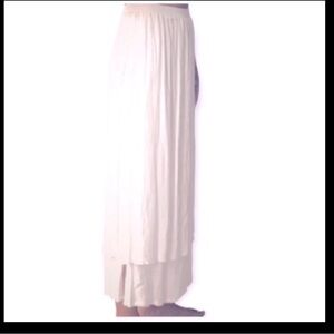 white  maxi skirt 2 tier M